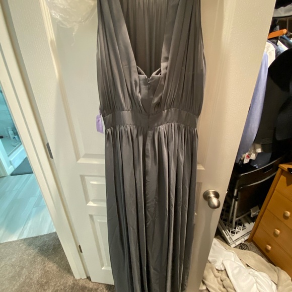 Gray halter bridesmaid/event dress (M) - Picture 2 of 2